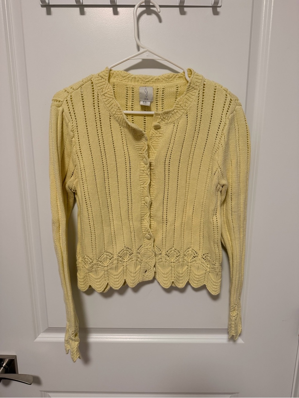 Joie Lightweight Yellow Knit Button-Front Sweater